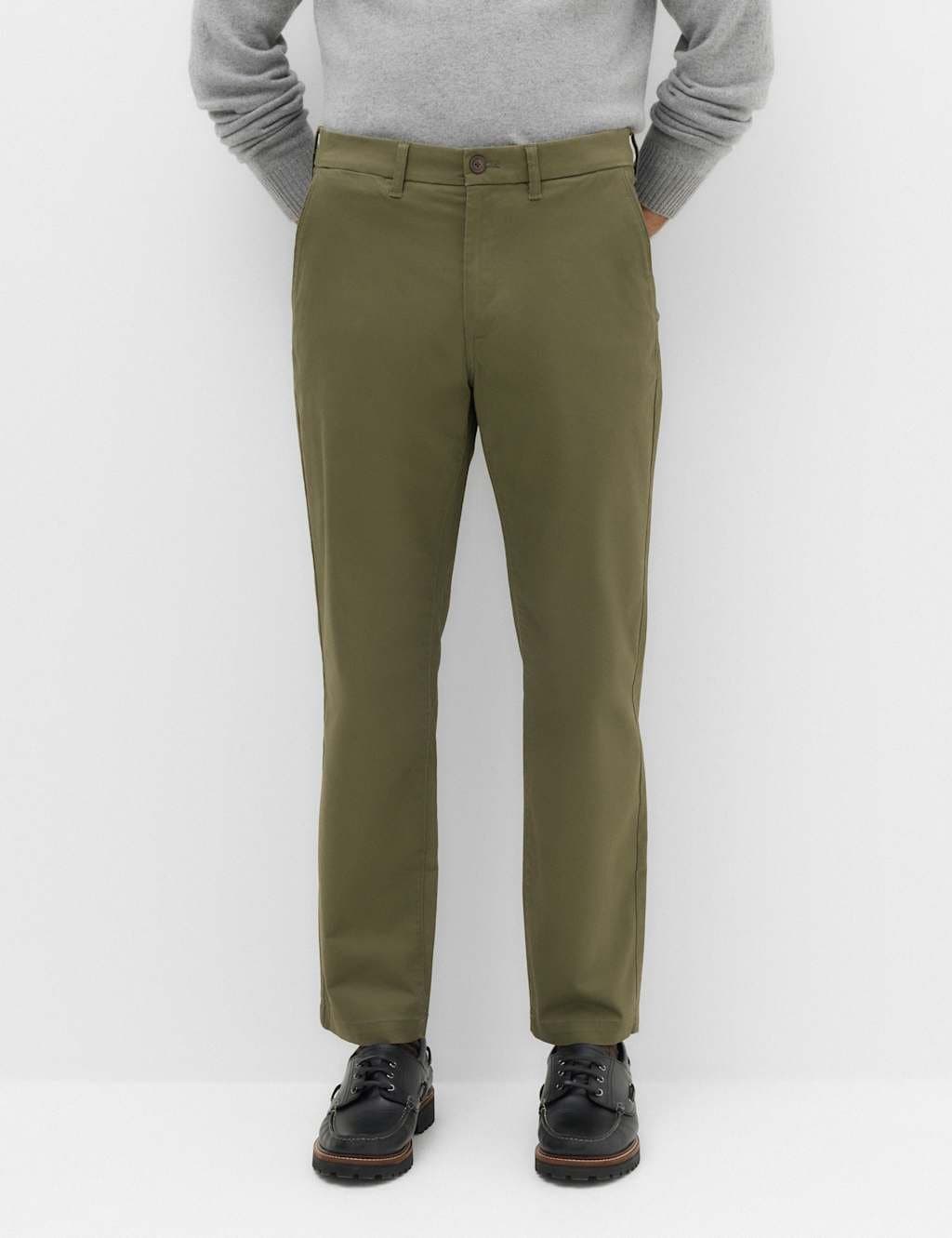 Marks & Spencer M&S Regular Fit Twill Chinos Hunter Green