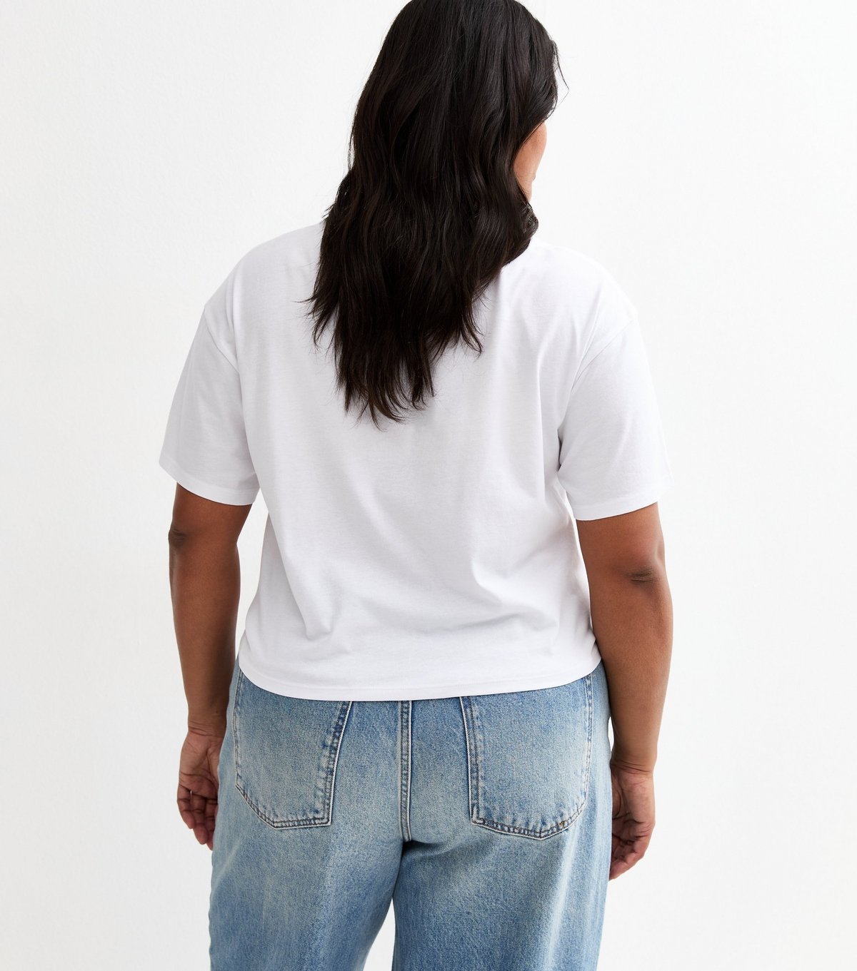 New Look Women's Plus Size White Tie Front T-Shirt Curves New Look - 4