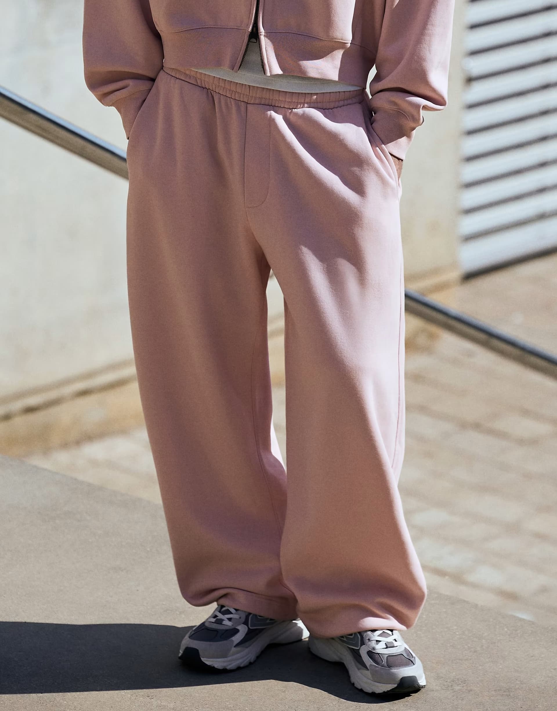 ASOS Bershka Balloon fit joggers in pink