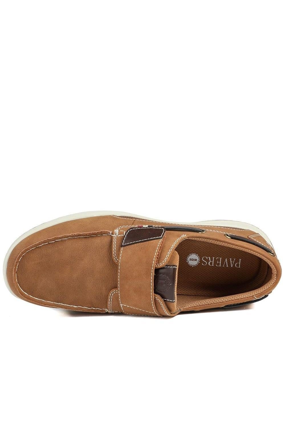 Pavers Pavers Men's Wide Fit Touch Fasten Casual Shoes in Tan - 4