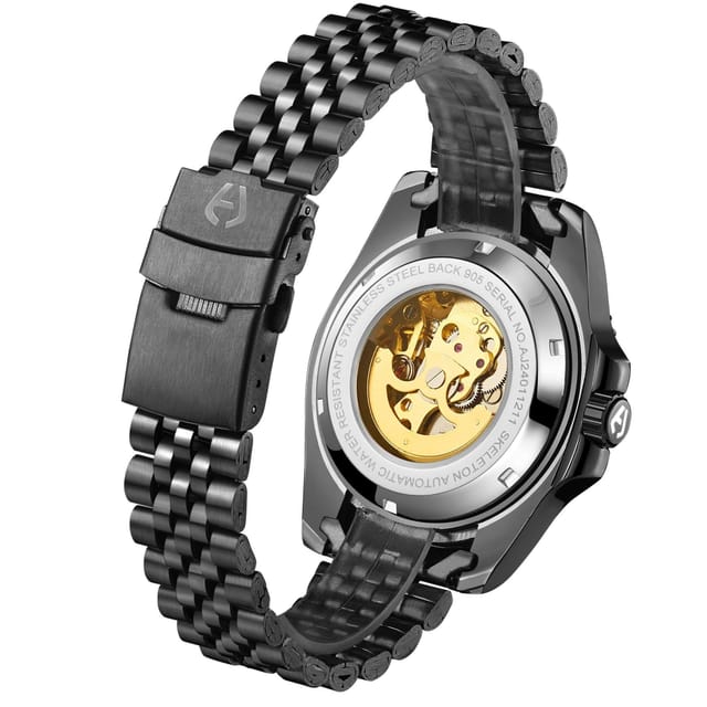 Anthony James Anthony James Men's Hand Assembled Limited Edition Tachymeter Sports Automatic Watch in Black - 3