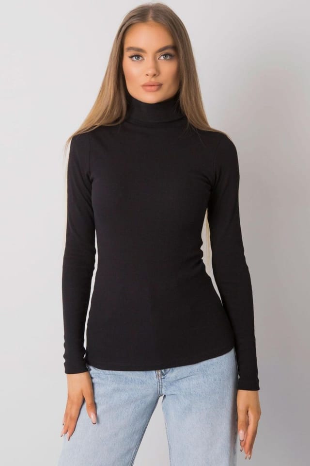 Love Lace Love Lace Women's Fitted Long Sleeve Turtleneck Top Style 173405 in Black - 2