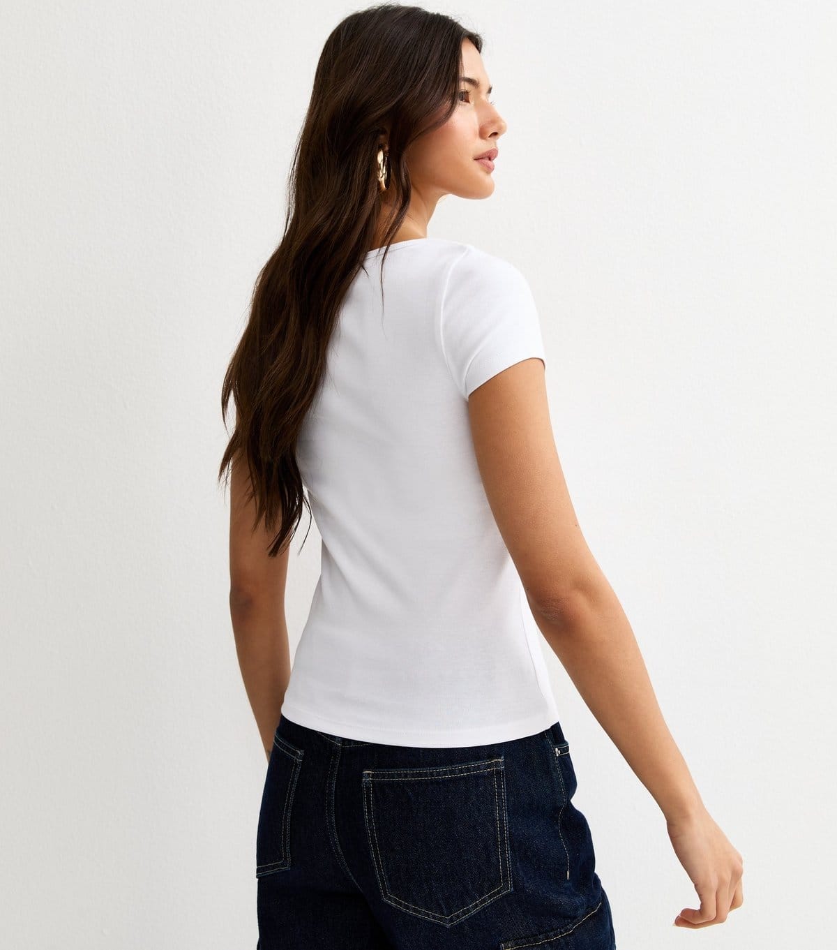 New Look Women's White Scoop Neck Baby Tee T-Shirt New Look - 4