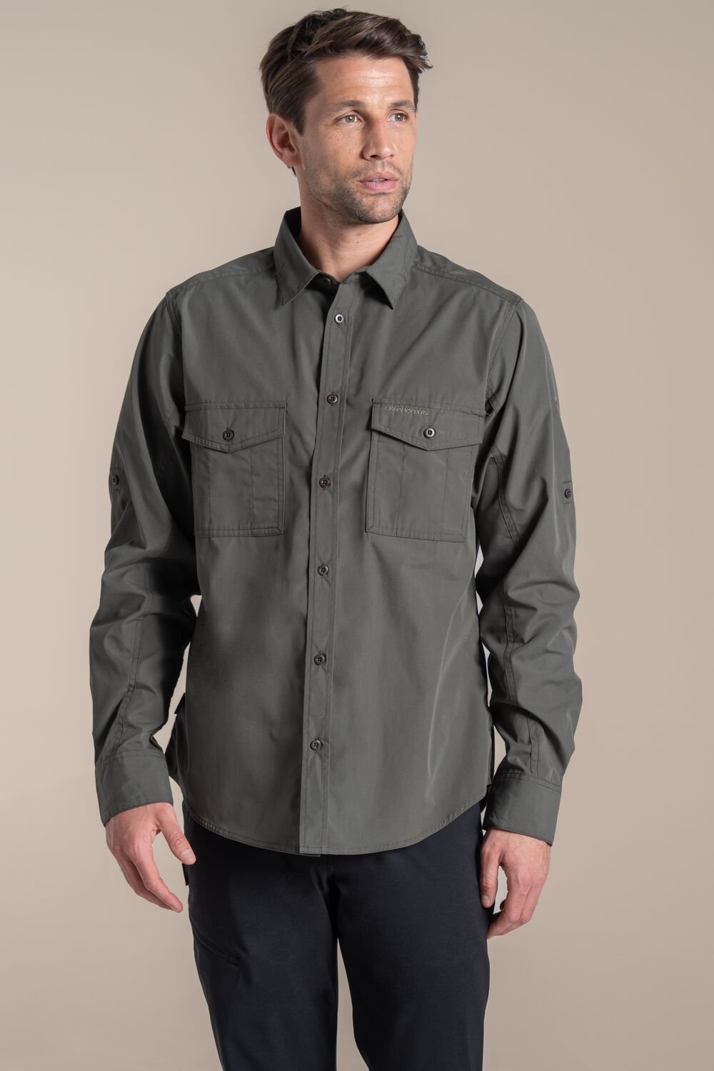 Craghoppers Craghoppers Men's Kiwi II Long Sleeved Anti-Insect Shirt in Khaki - 2