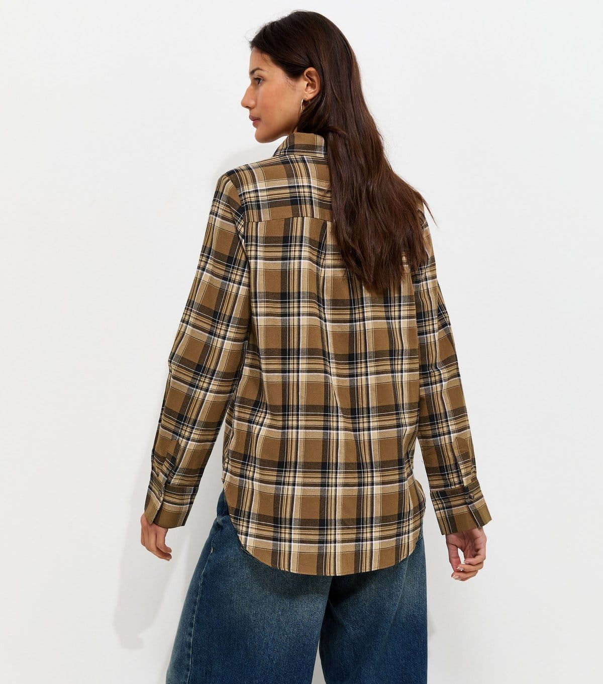 New Look Women's Brown Cotton Check Long Sleeve Shirt New Look - 4
