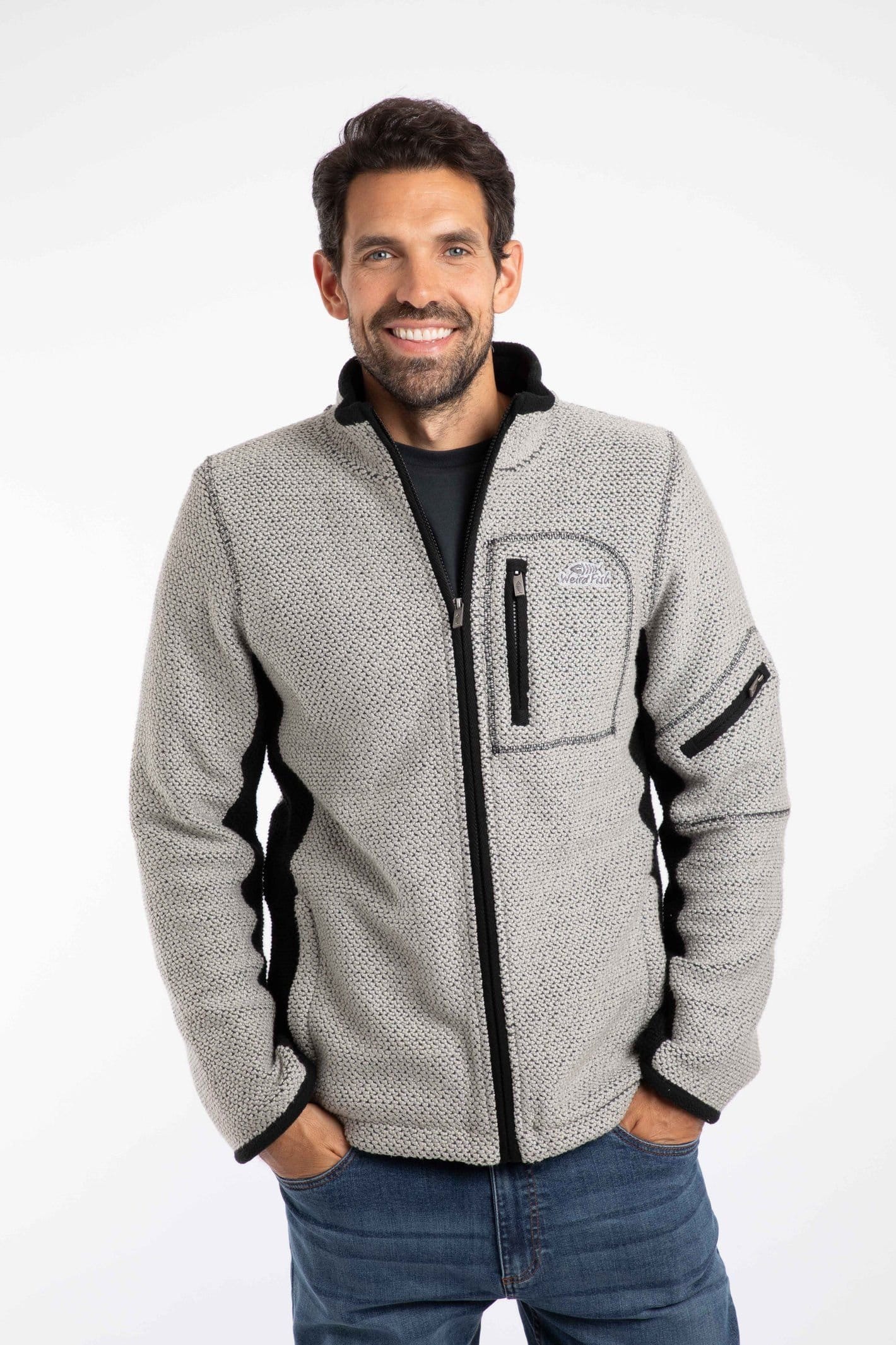 Weird Fish Weird Fish Men's Berhan Full Zip Lined Macaroni Sweatshirt in Lime - 4