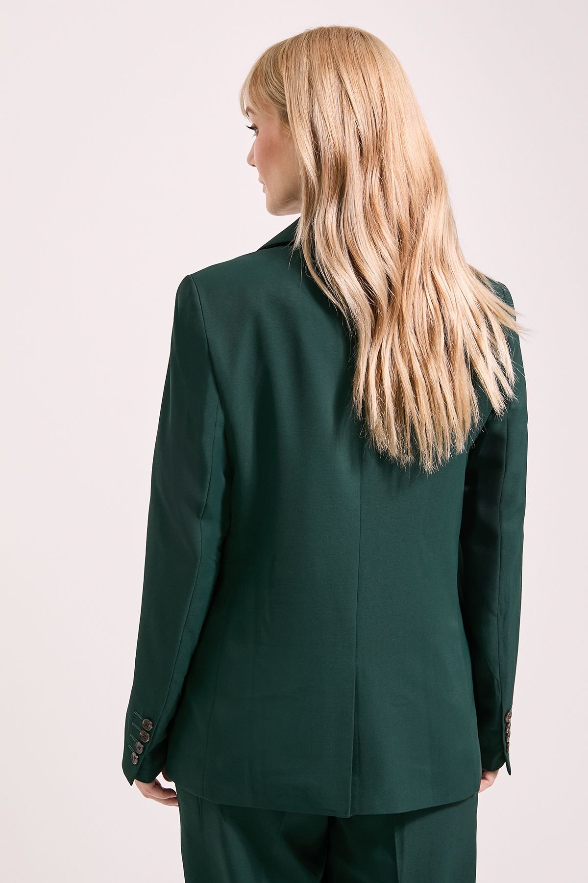 Principles Principles Women's Relaxed Double Breasted Blazer in Forest - 3