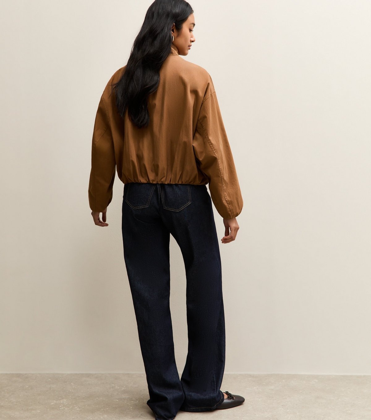 New Look Women's Tan Funnel Neck Bubble Hem Jacket New Look - 4