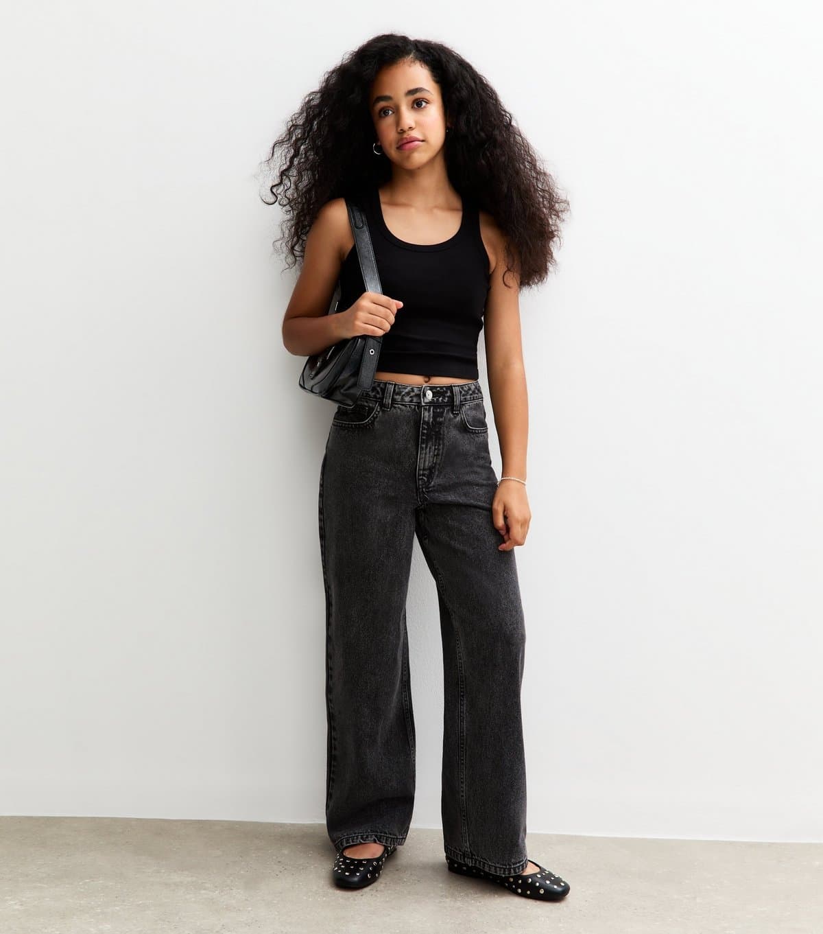 New Look Girls' Black Wide Leg Jeans New Look