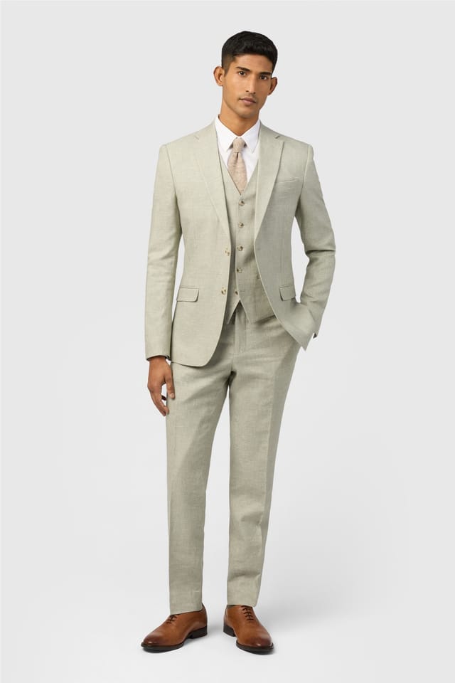 Ted Baker Ted Baker Men's Single Breasted Two Button Slim Fit Suit Jacket in Pale Green - 2