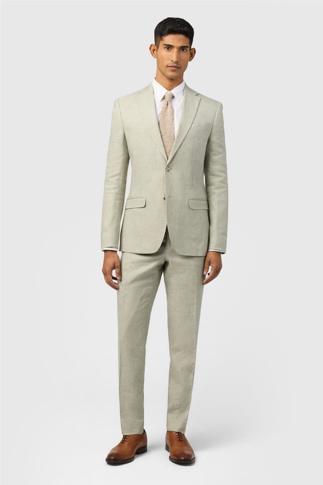 Ted Baker Ted Baker Men's Single Breasted Two Button Slim Fit Suit Jacket in Pale Green - 3
