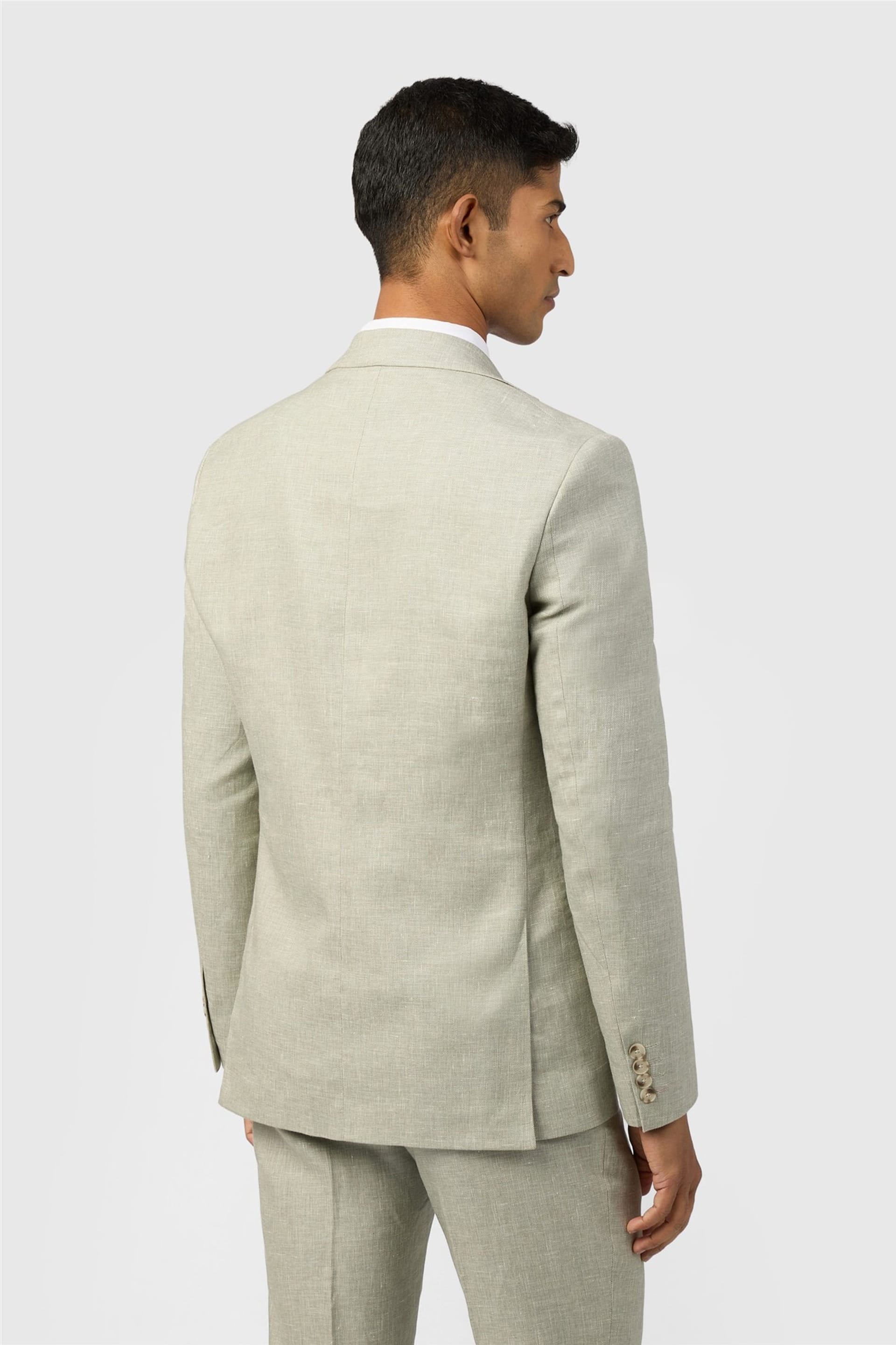 Ted Baker Ted Baker Men's Single Breasted Two Button Slim Fit Suit Jacket in Pale Green - 4