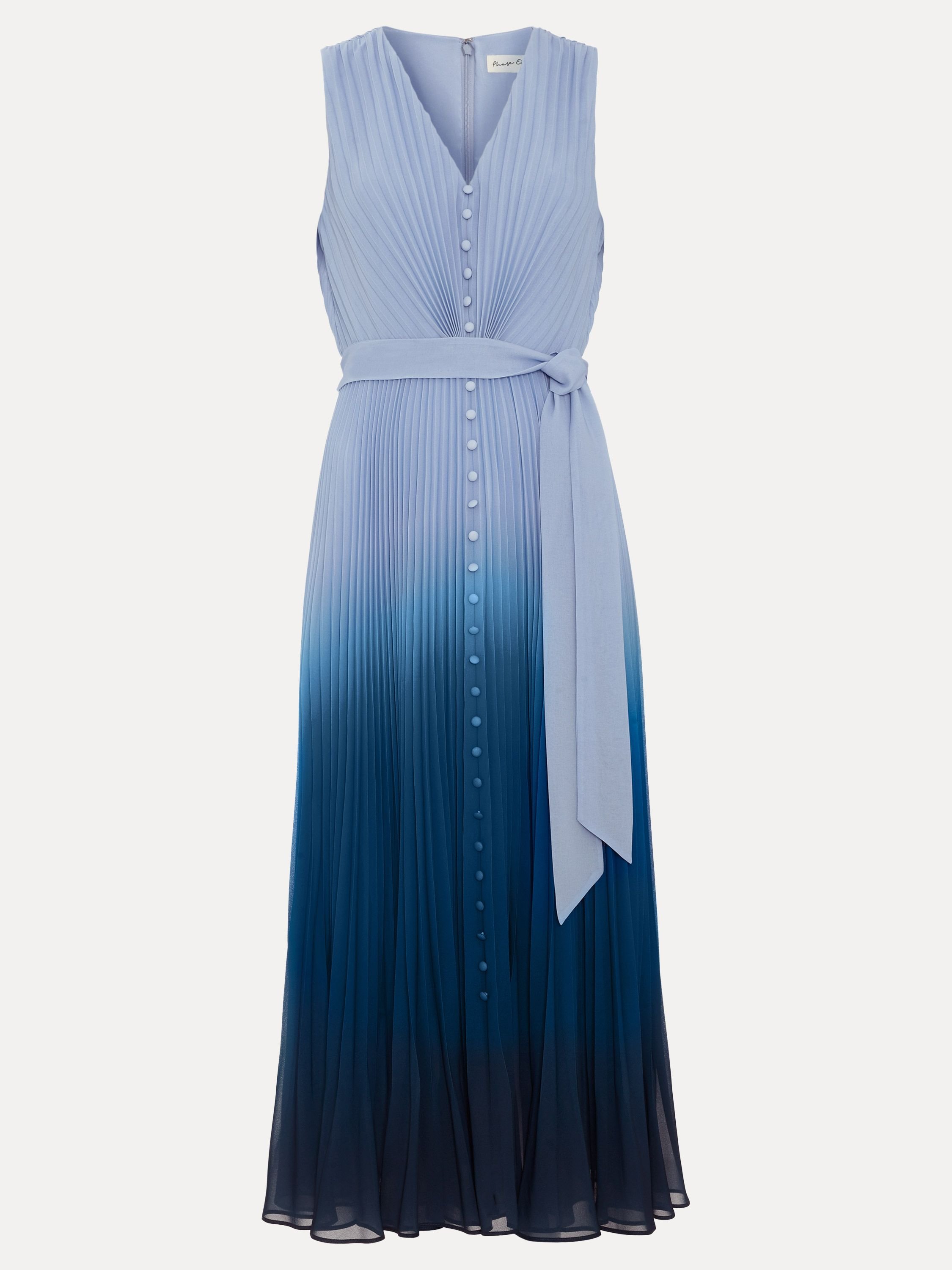 Phase Eight Phase Eight Women's Mira Pleated V-Neck Midi Dress in Blue - 2