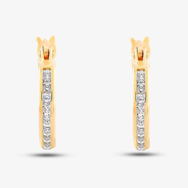 T.H.Baker T.H.Baker Women's 9ct Yellow Gold Cubic Zirconia Creole Earrings 1.58.8359 - 2