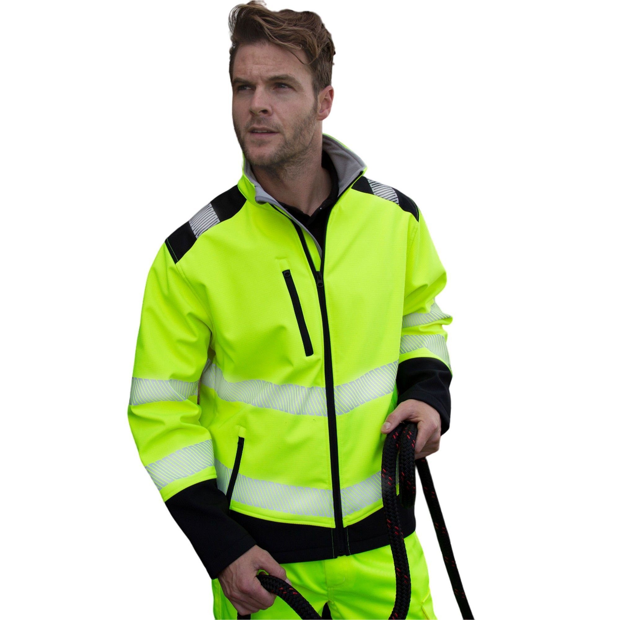 SAFE-GUARD by Result SAFE-GUARD by Result Men's Ripstop Safety Soft Shell Jacket in Yellow - 3