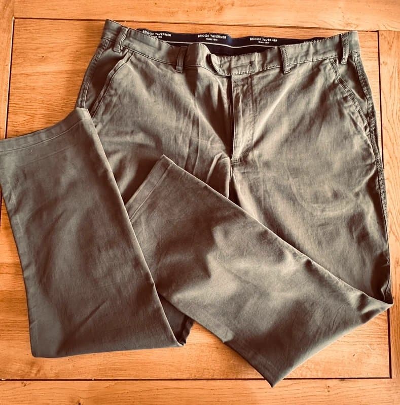 Brook Taverner Cotton khaki chinos W42” L30”