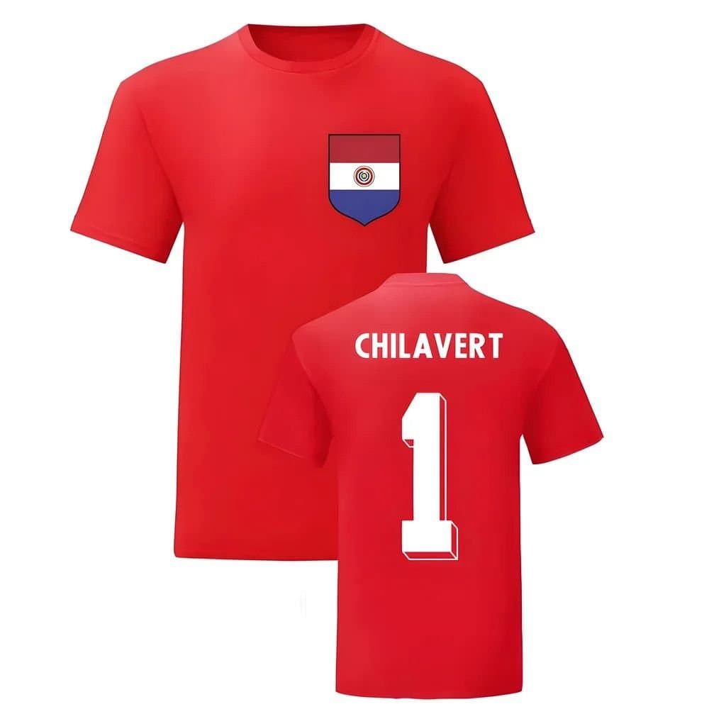 Paraguay Paraguay Red Chilavert National Hero Tee