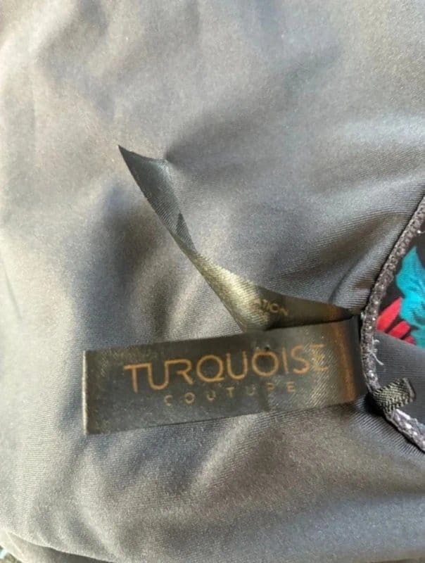 Turquoise Couture Multi Floral Swimsuit XS
