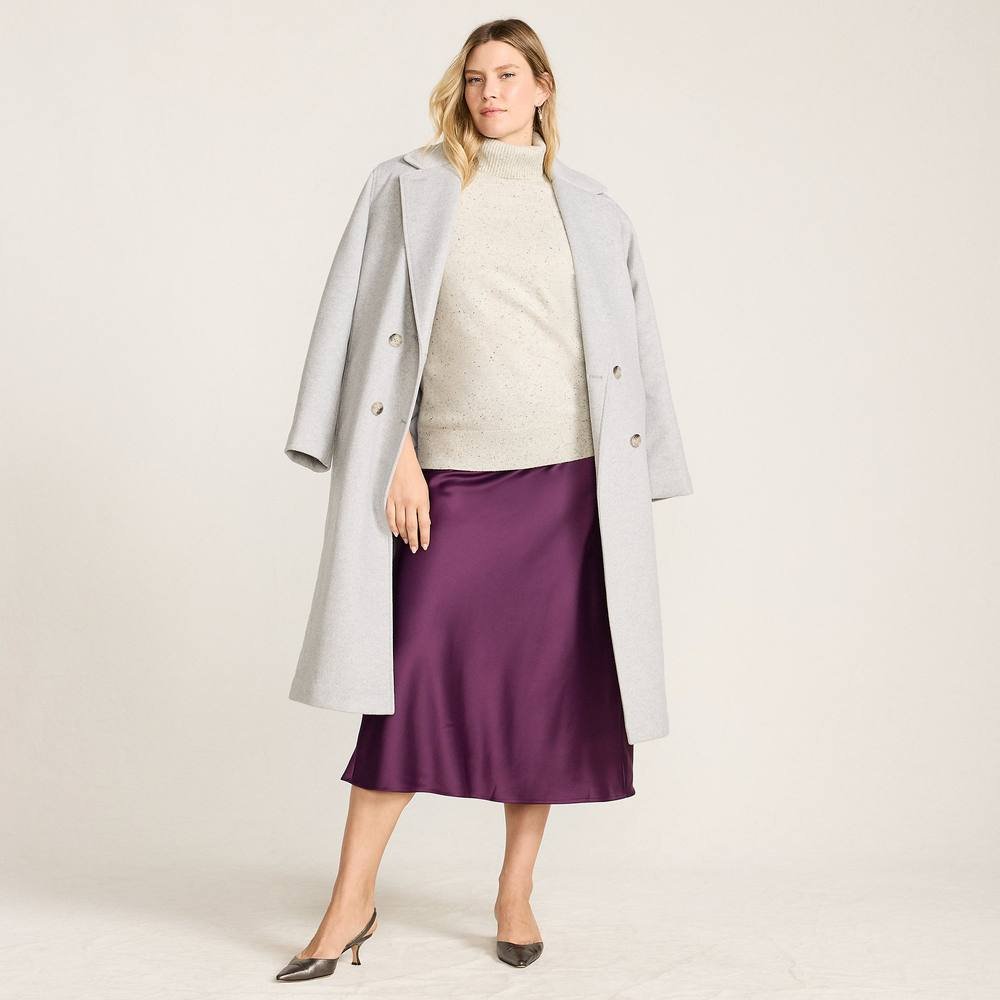 lands end Lands' End Women's Satin Midi Skirt in Purple - 2