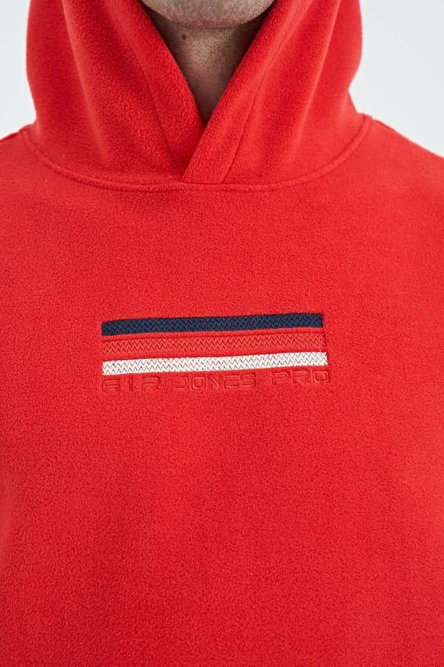 Tommy Life Tommy Life Men's Printed Logo Hoodie in Red - 3