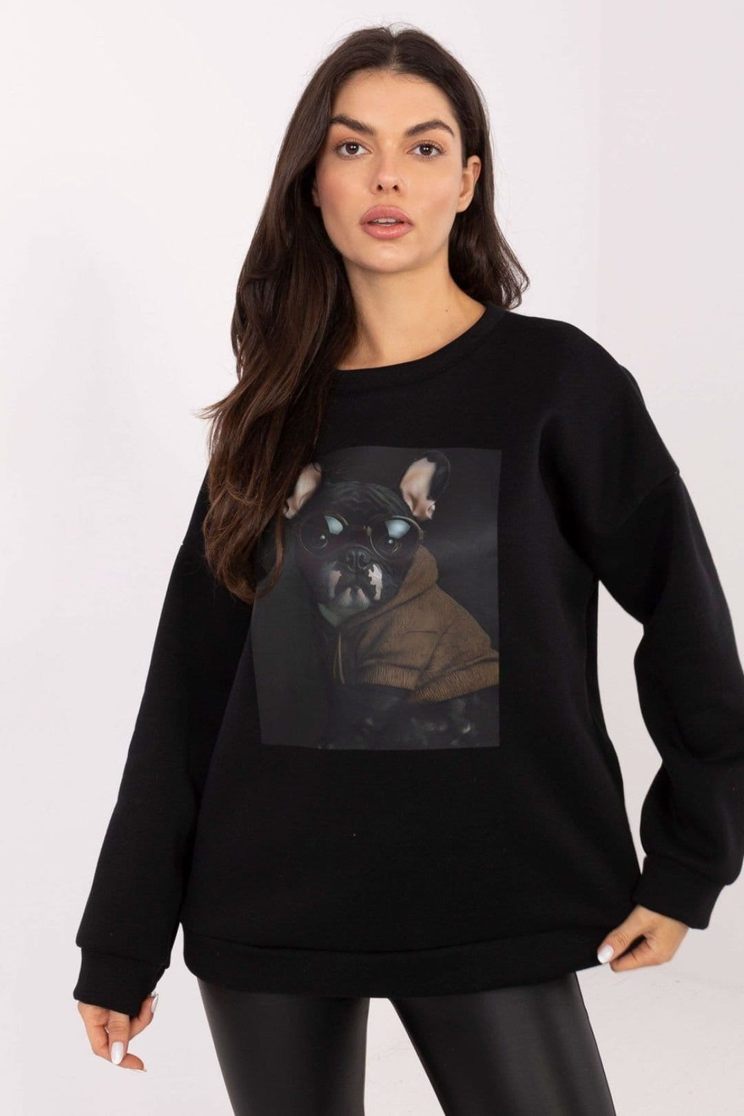 Love Lace Black Cotton/Elastane Sweatshirt