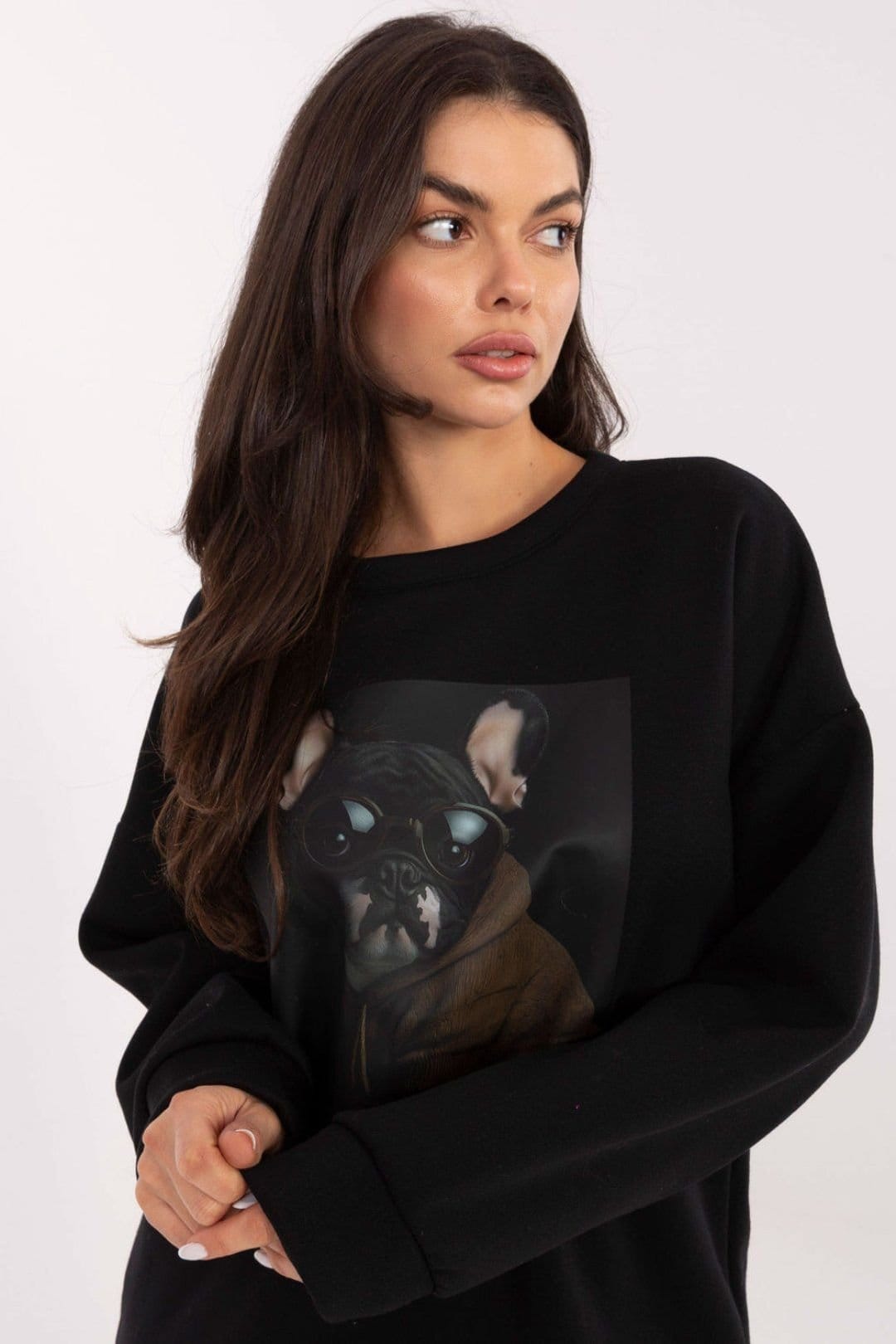 Love Lace Love Lace Women's Stylish Casual Cotton Elastane Sweatshirt in Black - 4