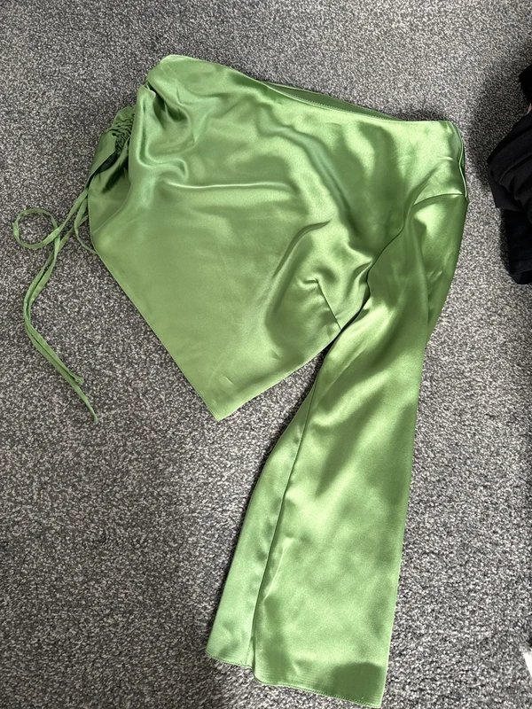 ASOS Cropped one shoulder silk top - 1