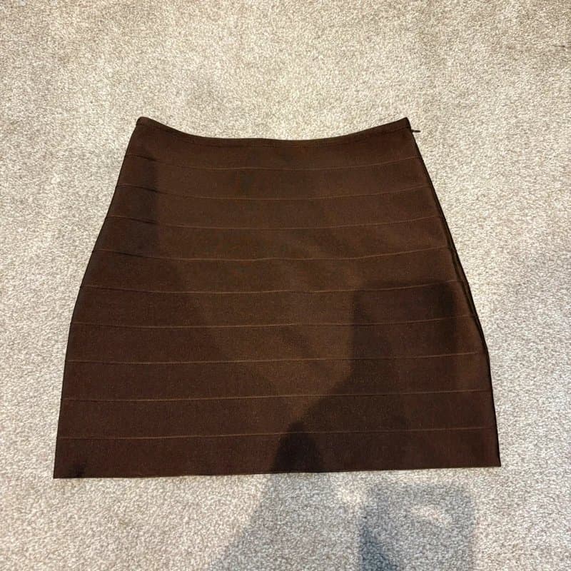ASOS ASOS Brown Ribbed Mini Skirt  Size 8