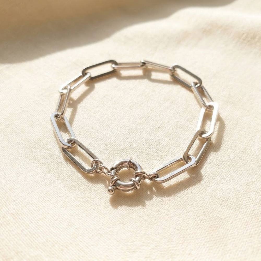 Harfi Harfi Women's Silver Plain Paperclip Bracelet - 1