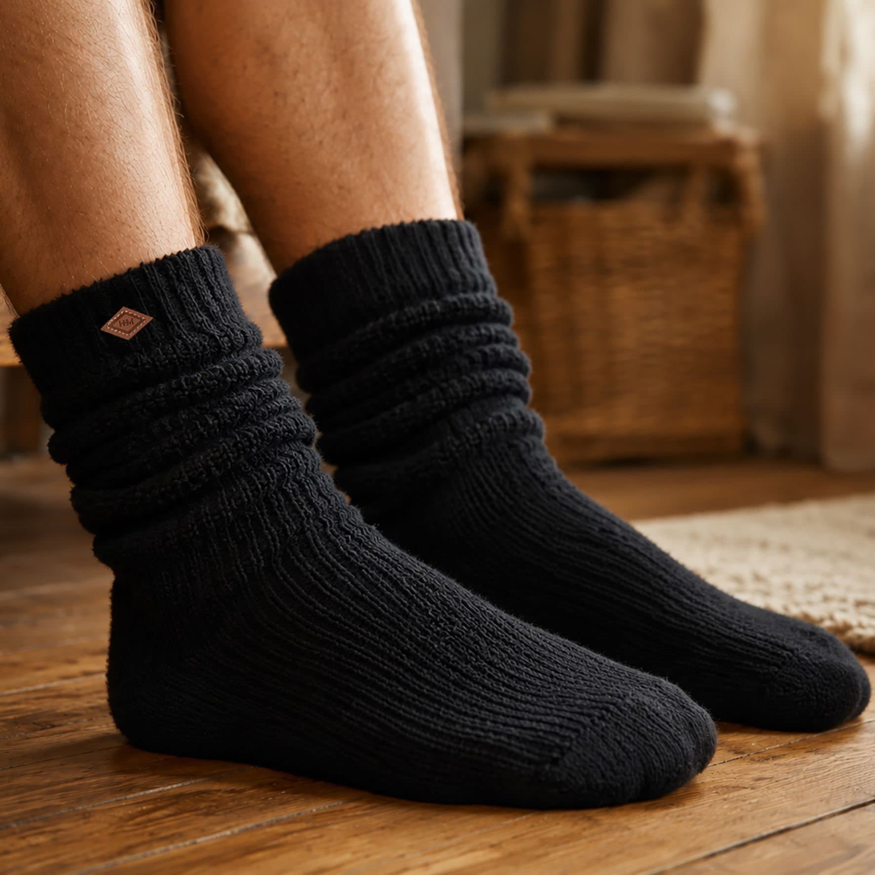 Harvey Makin Harvey Makin Men's Chunky Socks Size 5-11 - Black