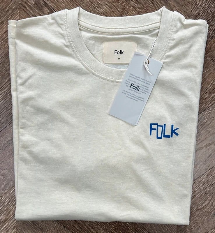 Folk Cream Cotton T-Shirt for Men