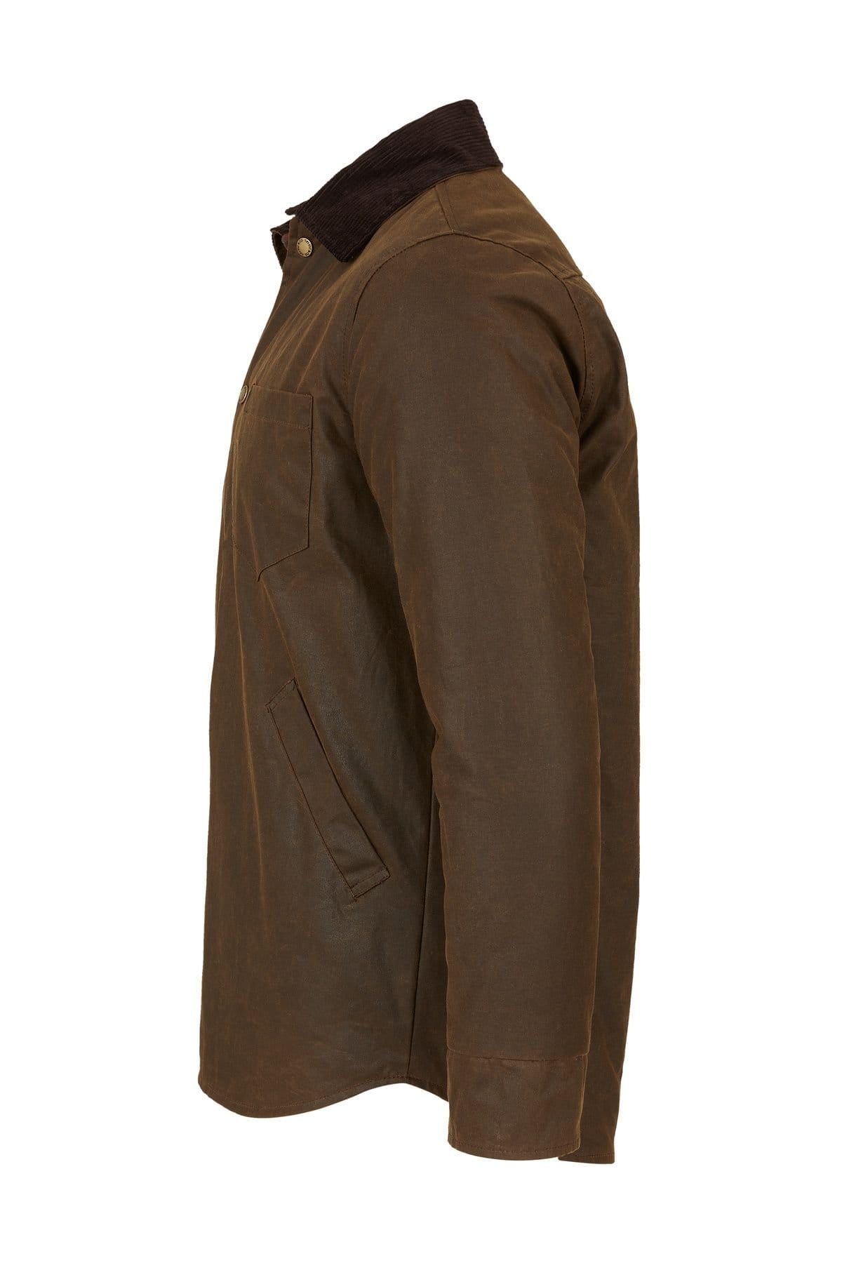 Celtic & Co Celtic & Co Men's British Waxed Cotton Overshirt in Dark Brown - 4