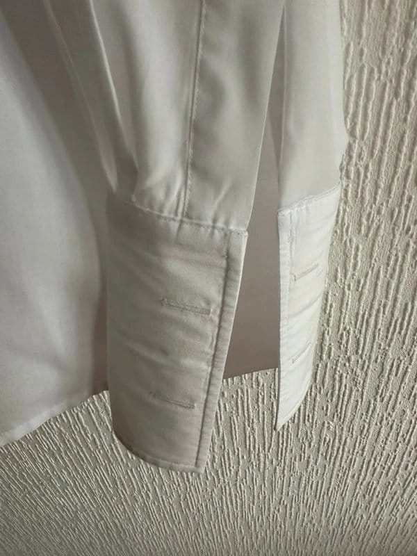 White Men’s Evening Smart Formal Double Cuff Shirt 16 41 Rocola