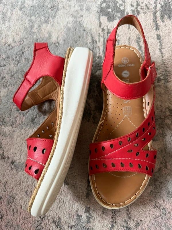 Pavers Pretty Red leather sandals from Pavers size 7