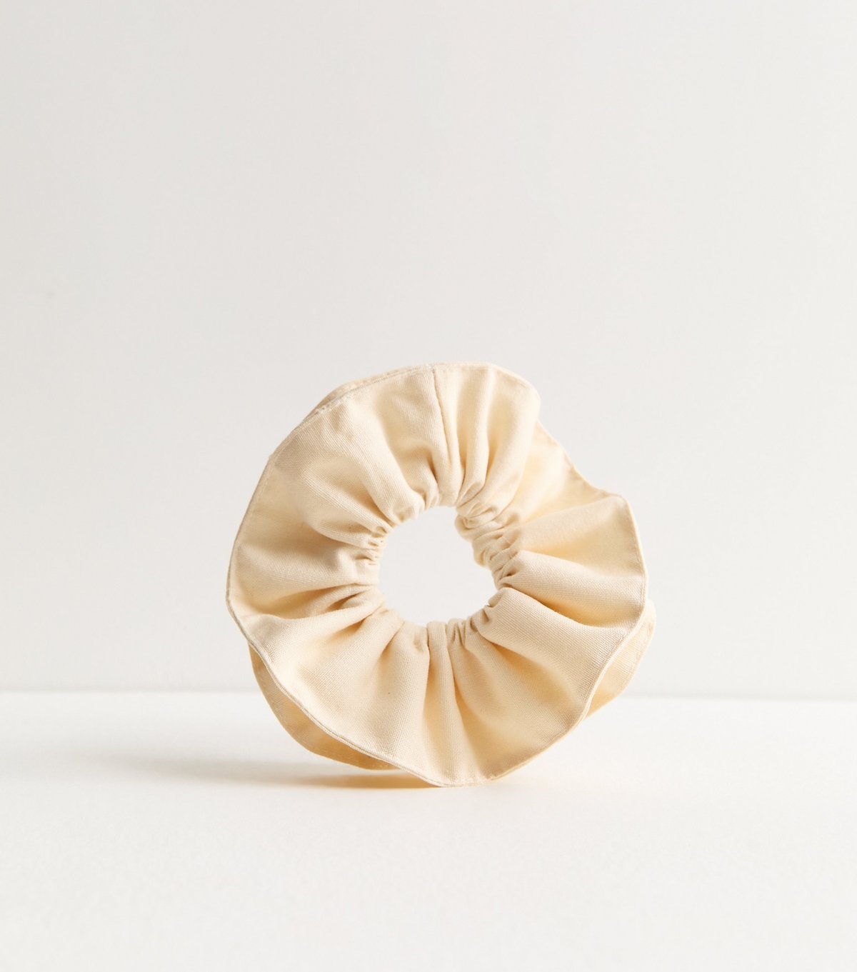 New Look Cream Linen Look Double Layer Scrunchie New Look - 2
