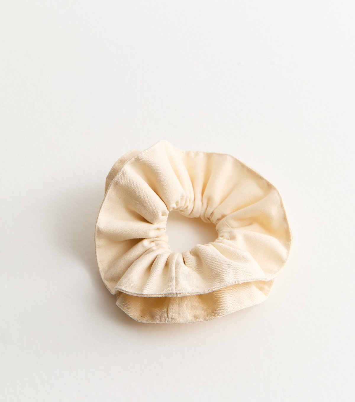 New Look Cream Linen Look Double Layer Scrunchie New Look - 3