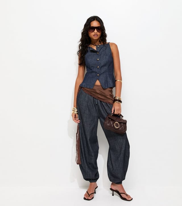 New Look Women's Indigo Wash Square Neck Waistcoat New Look - 3