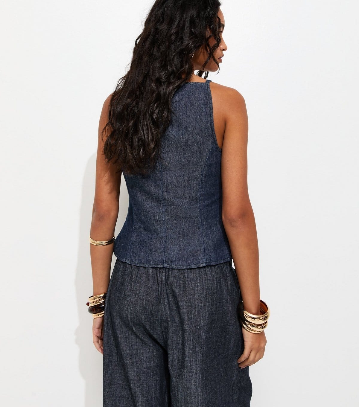 New Look Women's Indigo Wash Square Neck Waistcoat New Look - 4