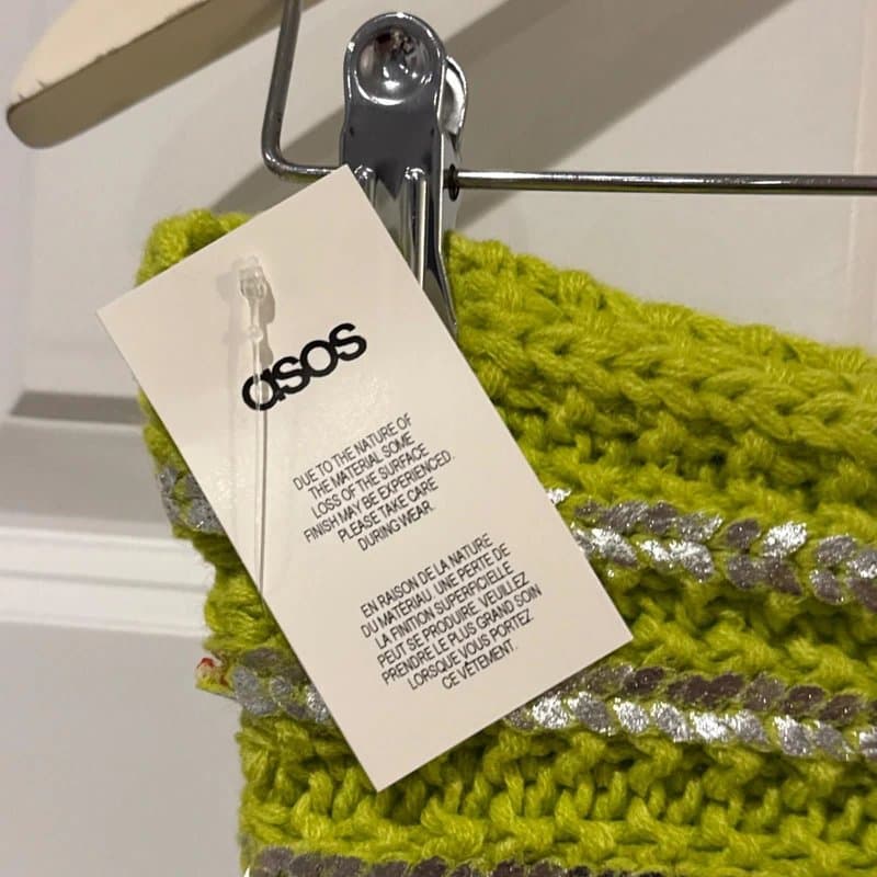 ASOS ASOS Snood One Size Green and Silver Sequinned