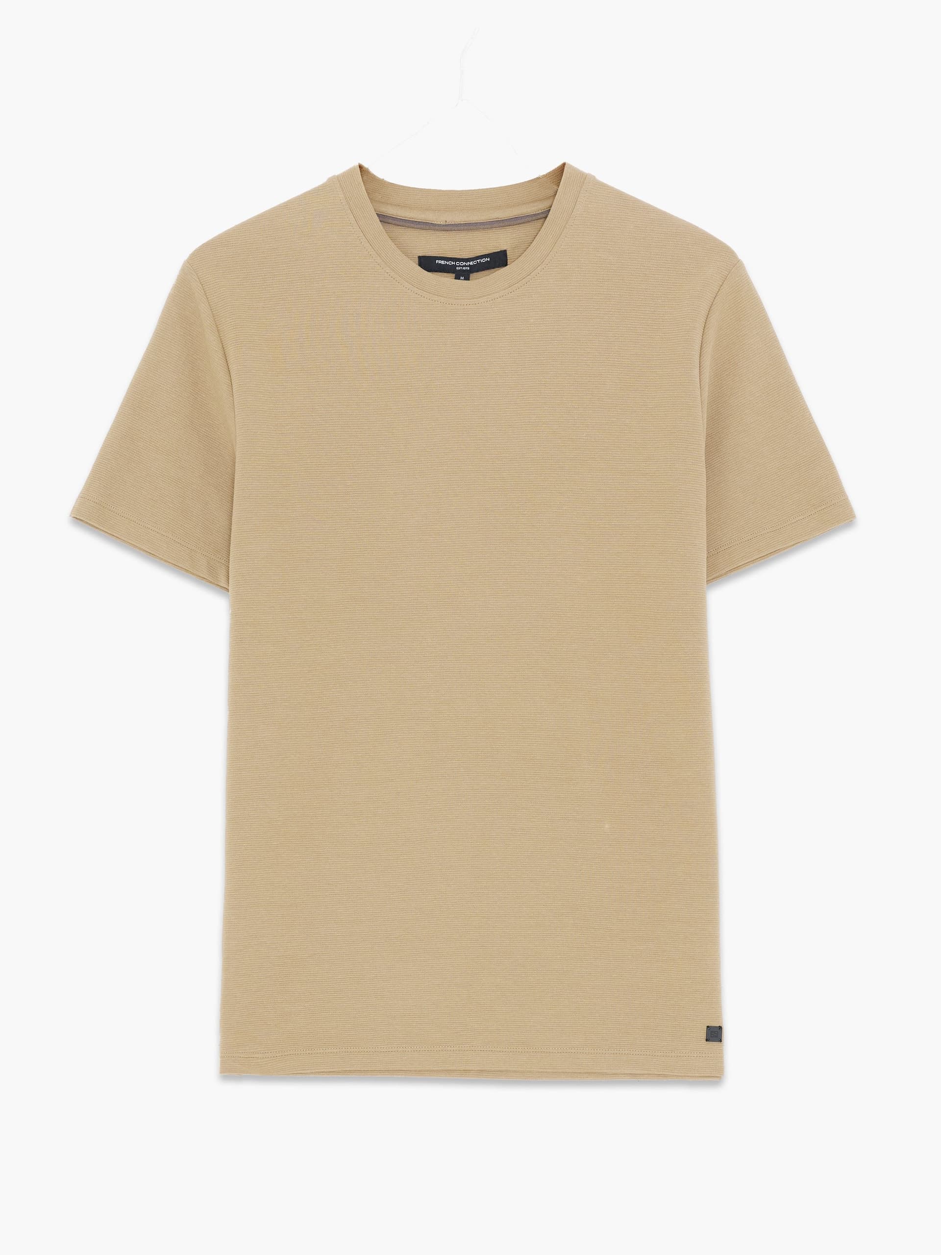 French Connection Taupe Micro Ottoman Crew Neck T-Shirt Taupe