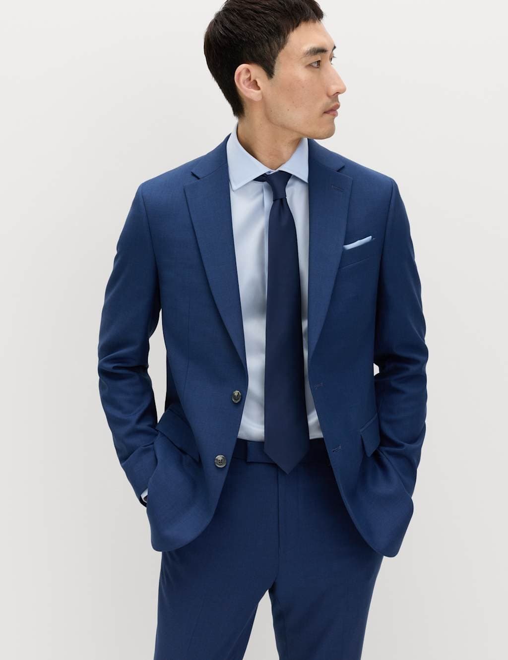 Marks & Spencer M&S Slim Fit Stretch Ultimate Suit Jacket Dark Indigo