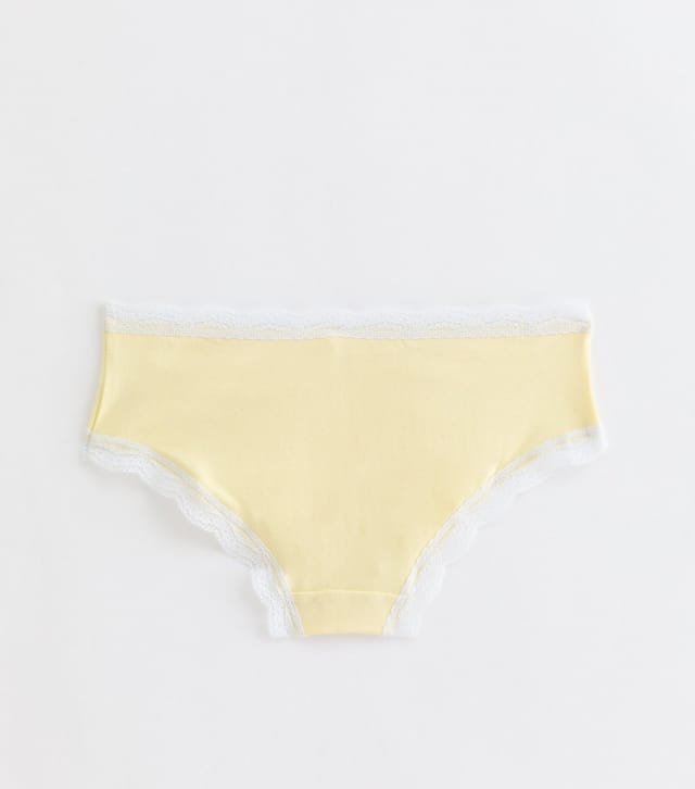 New Look Girls' Light Yellow Contrast Trim Briefs New Look - 2