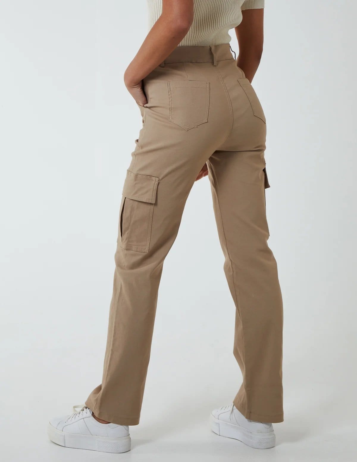 Blue Vanilla Straight Leg Pocket Detail Cargo Trousers - 4