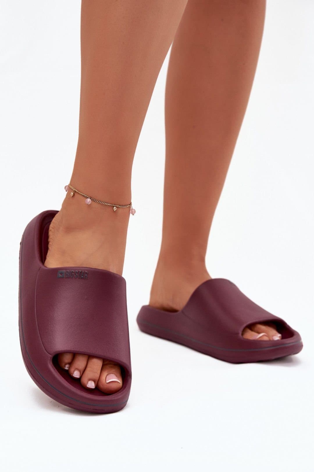 Love Lace Love Lace Burgundy Foam Flip Flops for Pool & Beach