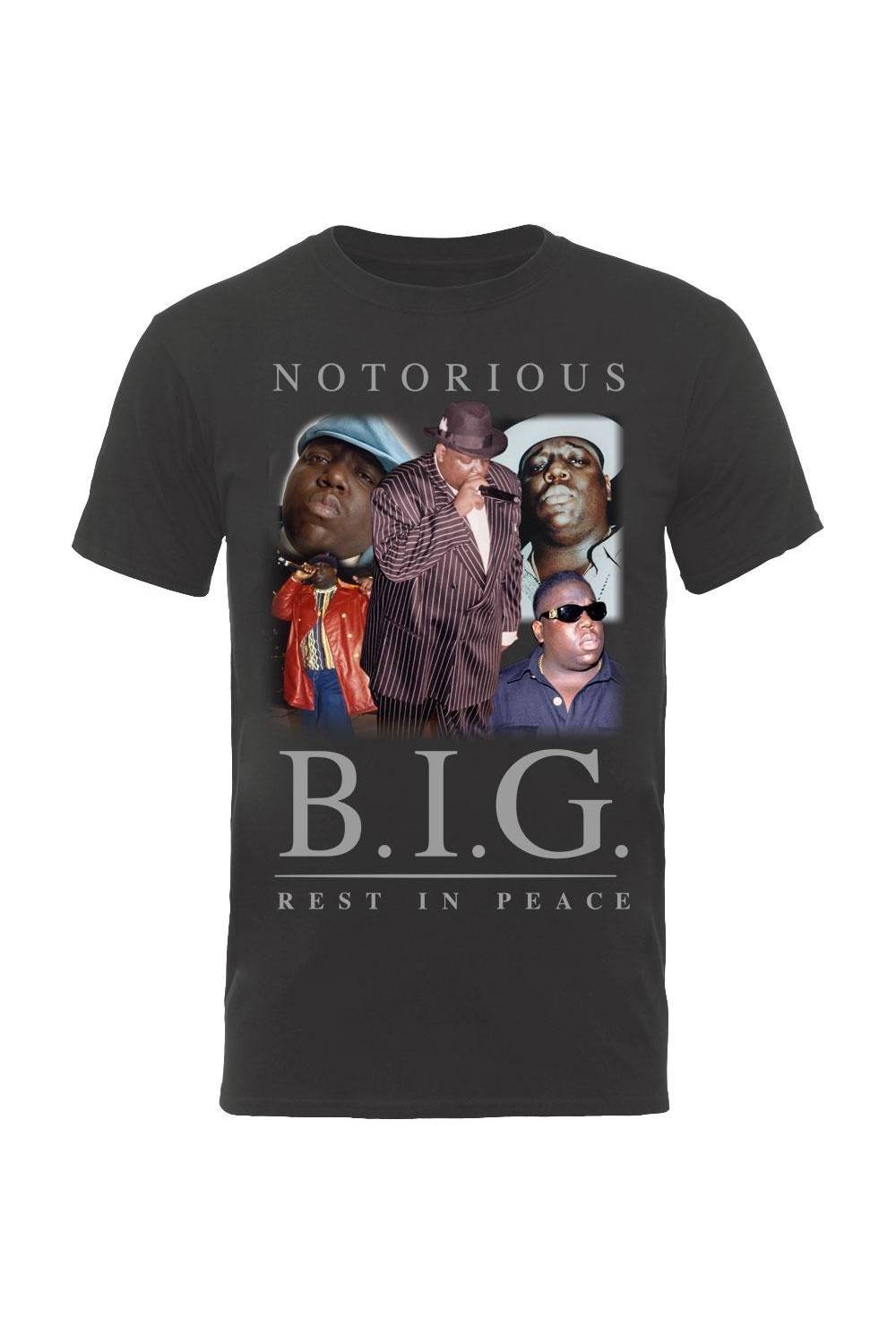 Notorious B.I.G. Notorious B.I.G. Men's Rest In Peace T-Shirt in Black - 3