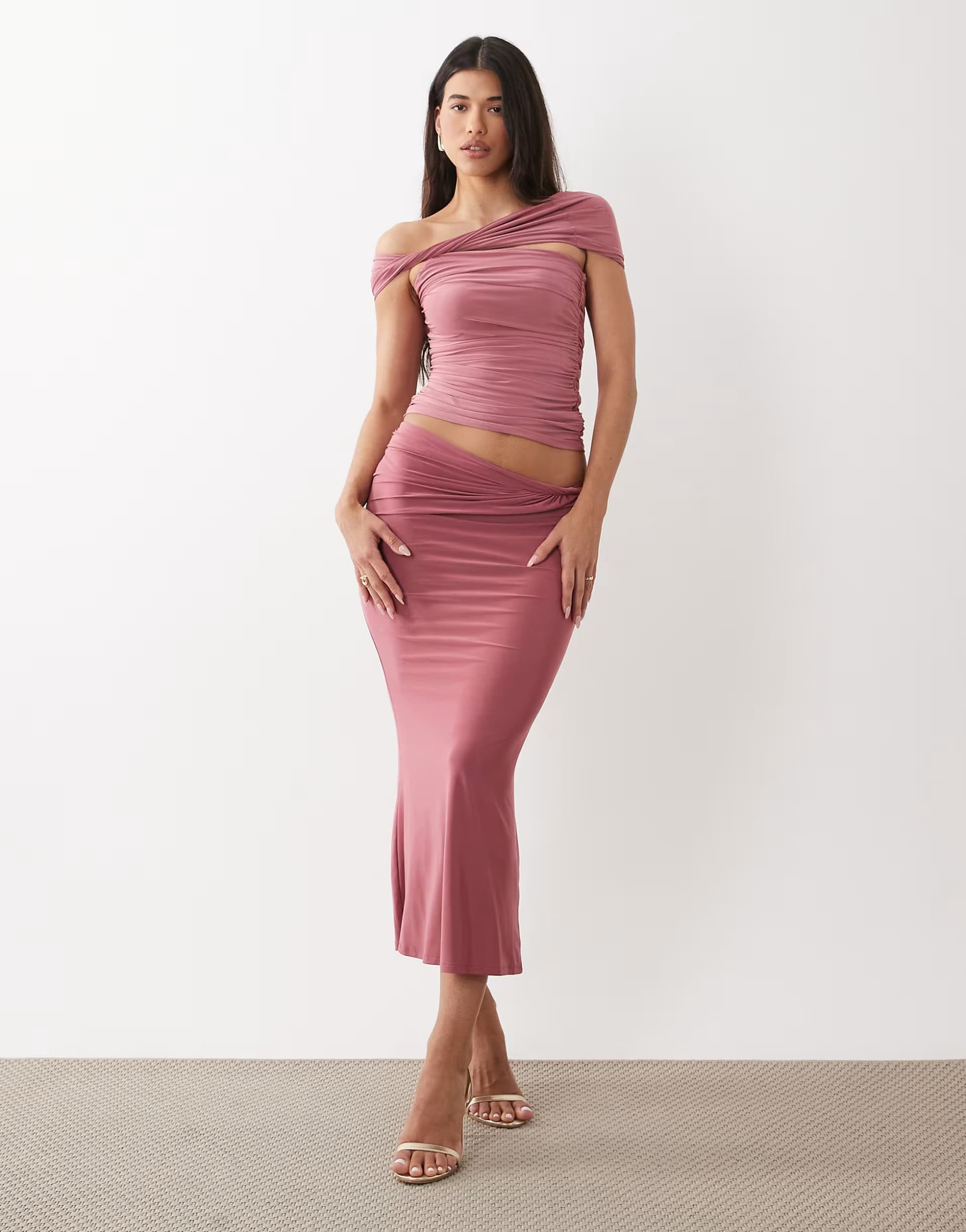 ASOS ASOS DESIGN twist co-ord in blush