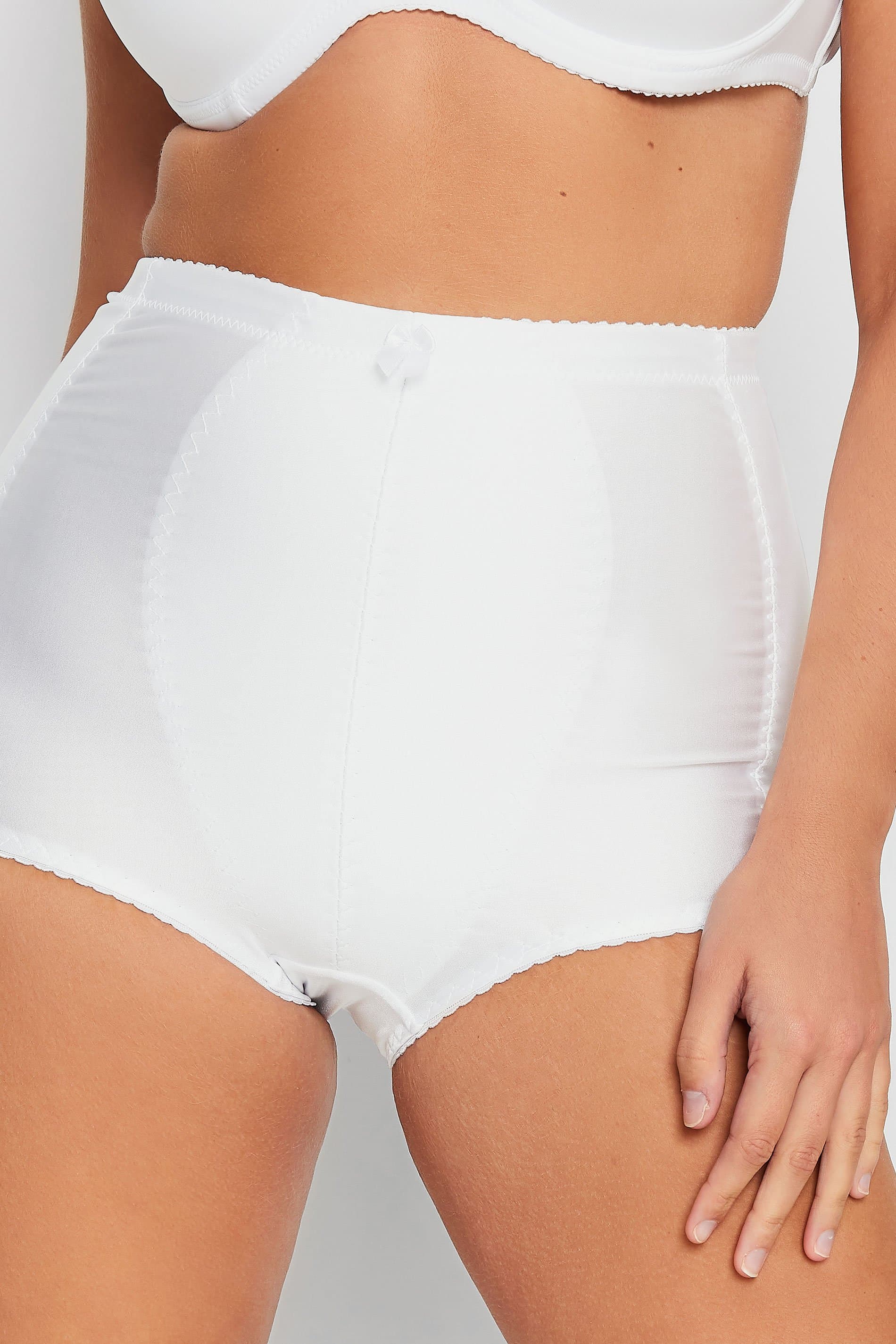 Yours Plus Size White Medium Control High Waisted Full Briefs