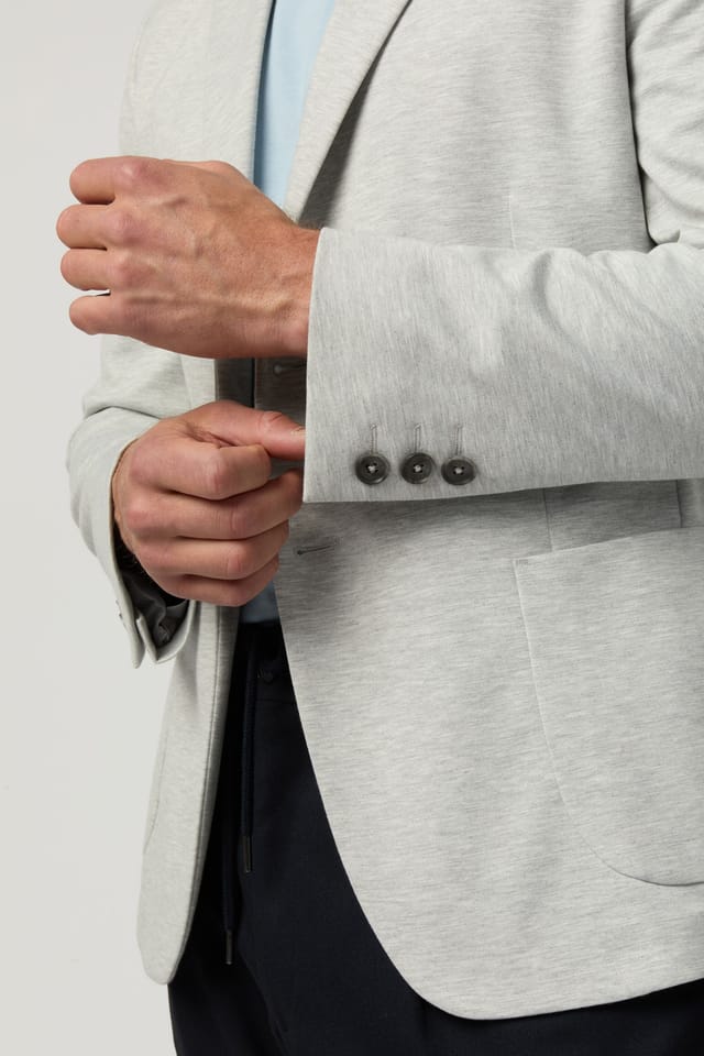 Melka Melka Men's Jersey Blazer in Light Grey - 2