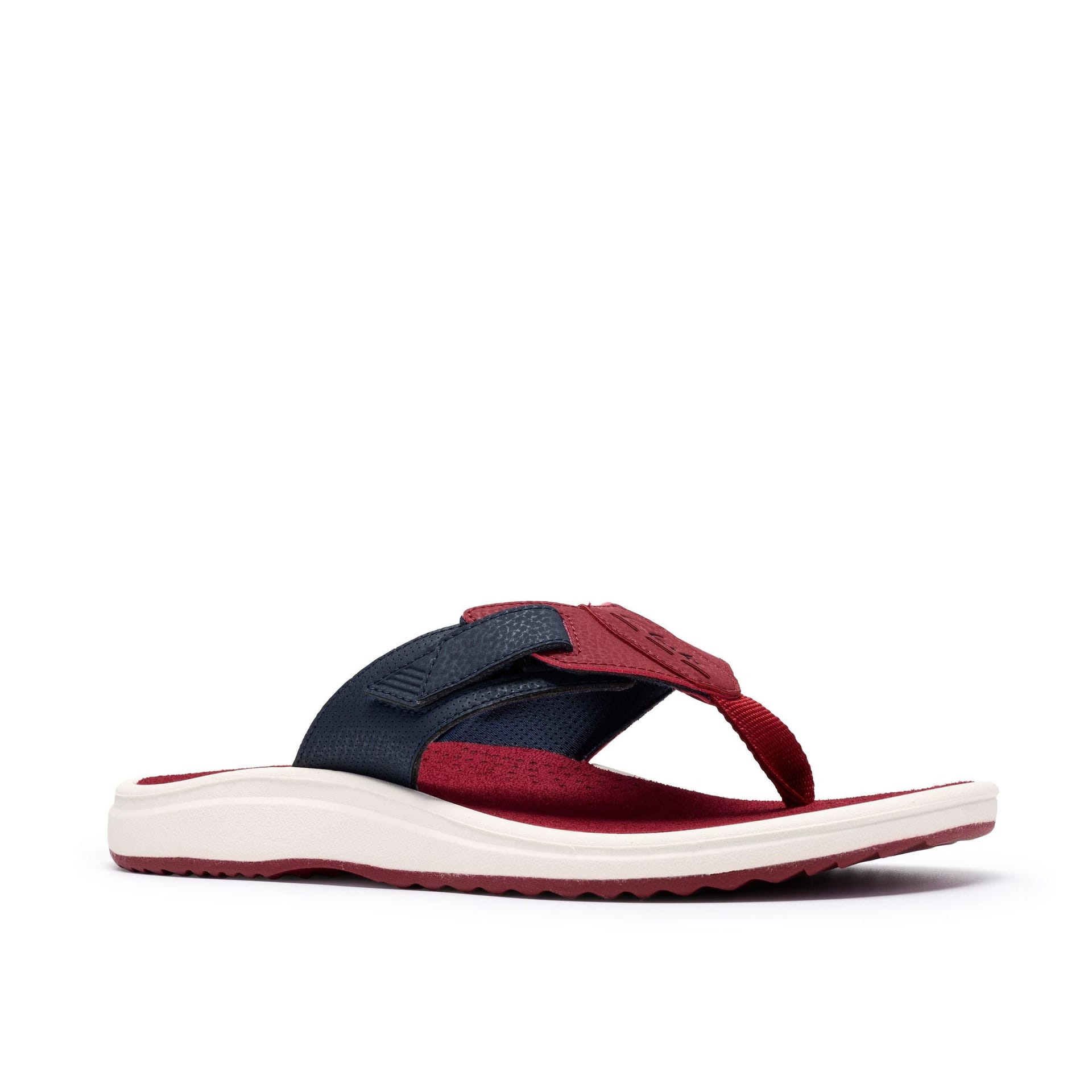 Clarks Clarks Men's M Brinkley Red Combination Flip Flop - 4