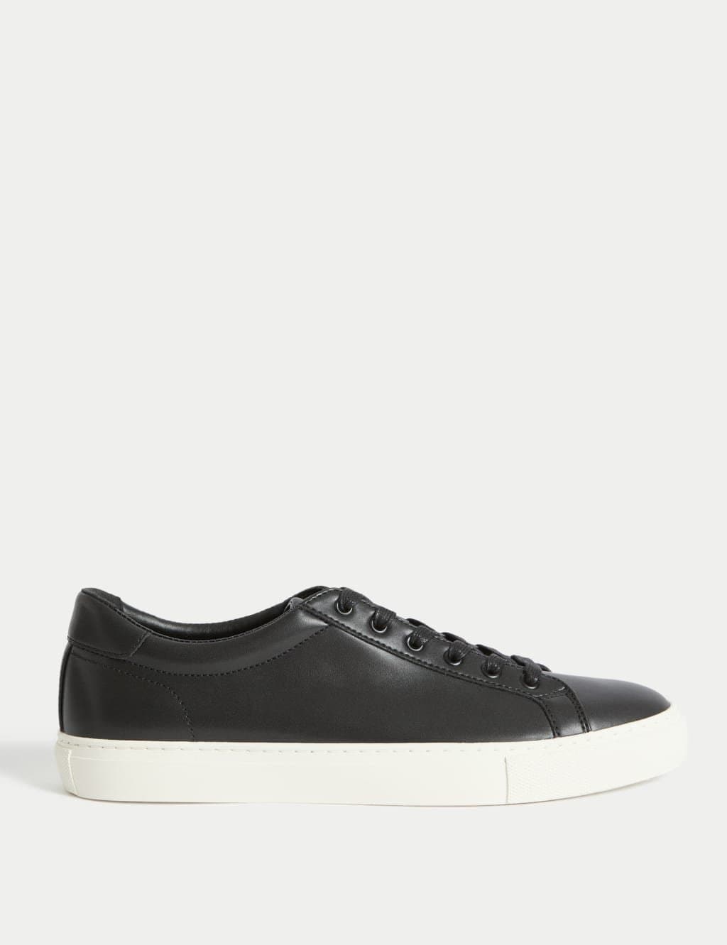 Marks & Spencer M&S Black Leather Lace-Up Trainers